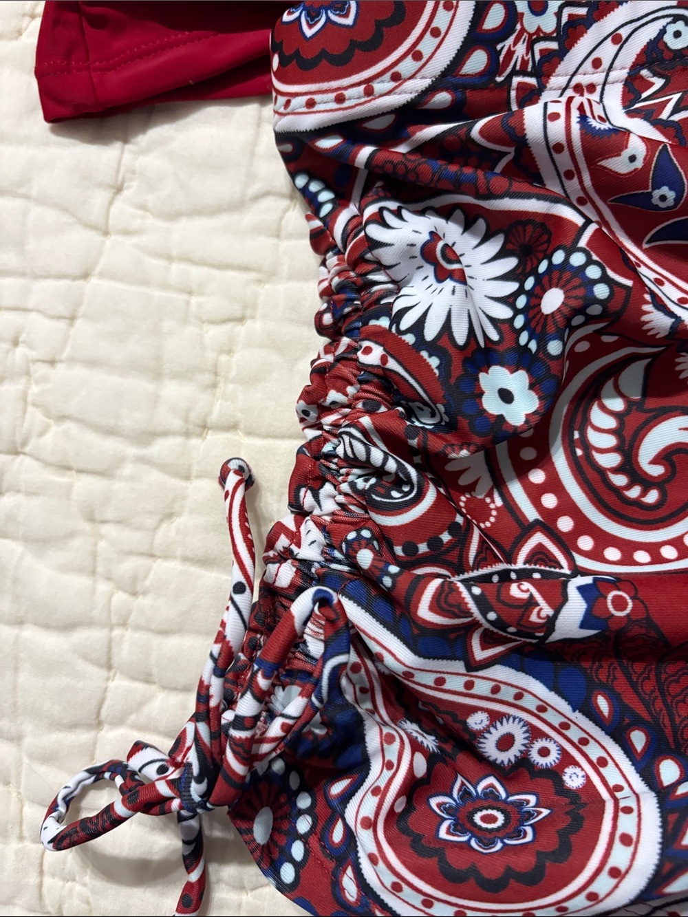 Red Paisley Two-Piece Tankini Set - Picture 3 of 5